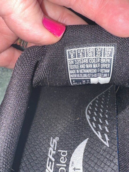 Skechers Women's Black Athletic Slip On Sneakers with Pink Trim - Size 8 - Picture 3 of 7